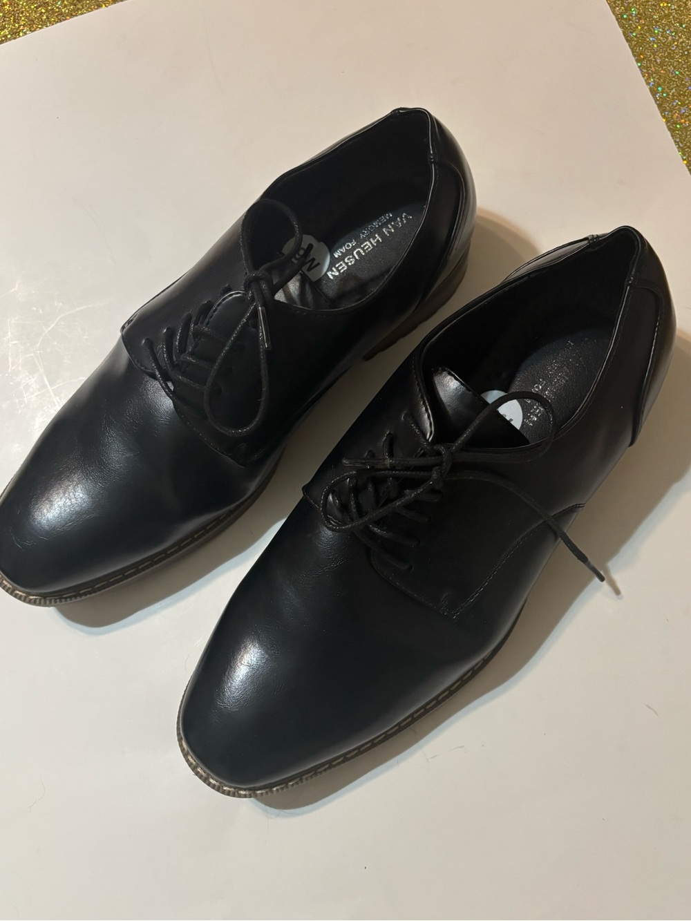 Black Men's Leather Lace-Up Dress Shoes